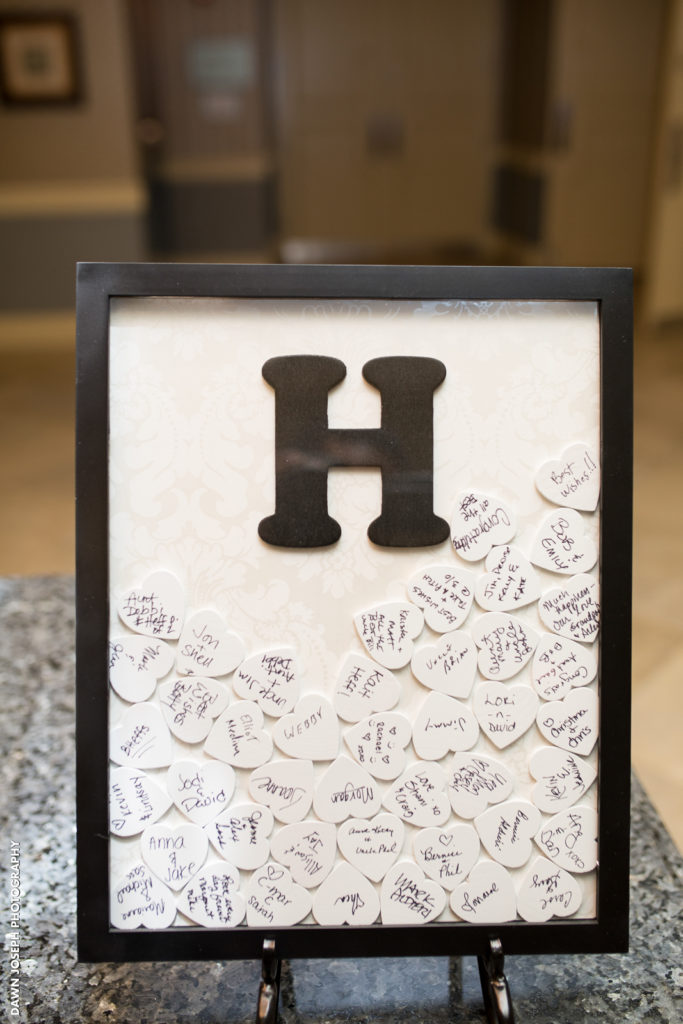 hearts and frame guest book